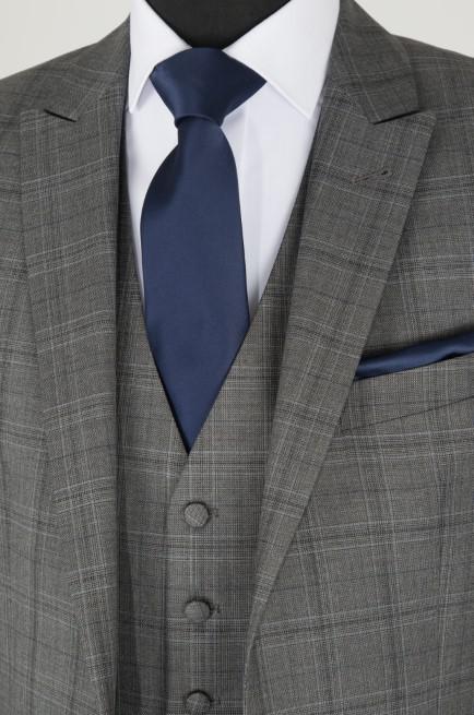 Grey Check Italian Slimfit Suit
